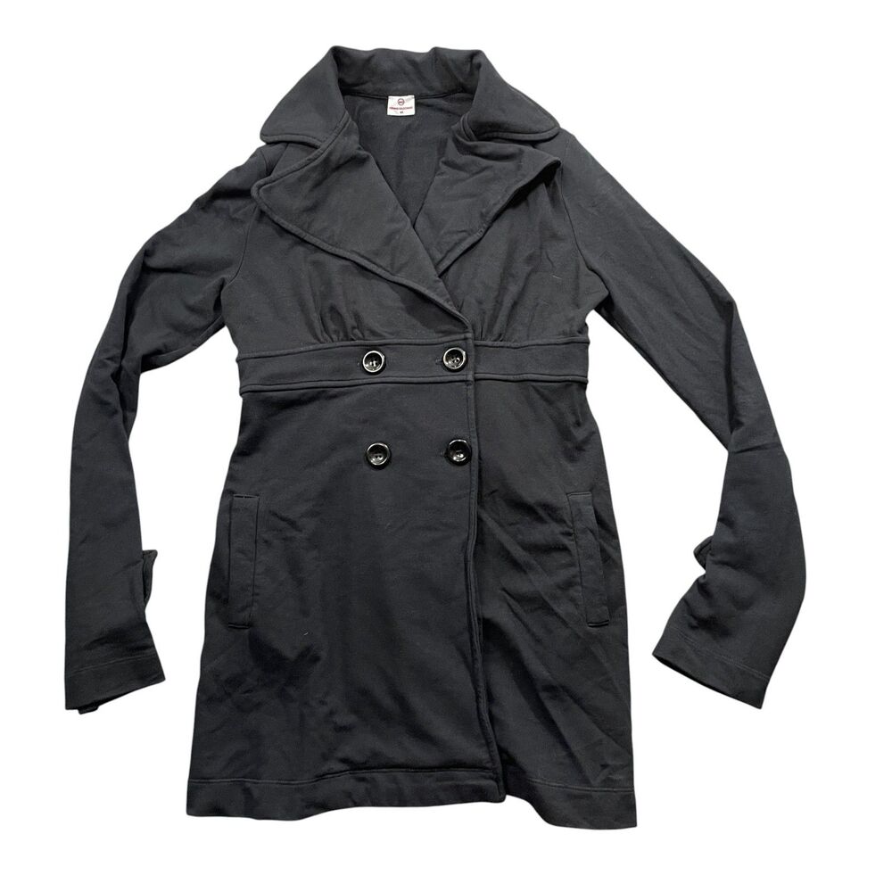 AG Adriano Goldschmidt XS 2 Button Long Sleeve Black Jacket Midnight Slit Pocket